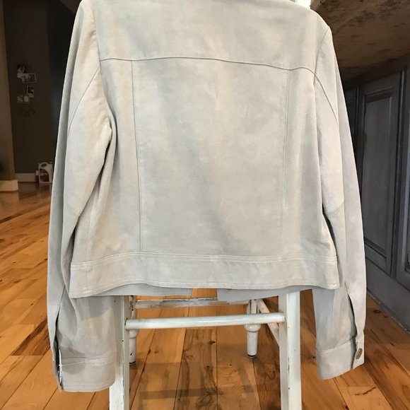 MICHAEL MICHAEL KORS Suede Leather Crop Jacket Khaki color Size M - Picture 10 of 10